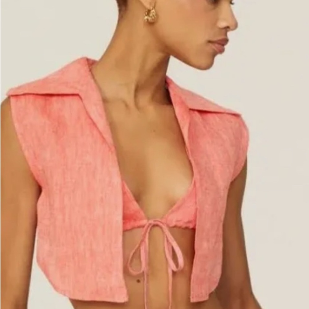 Red Coral Revolve Matthew Bruch Crop Top